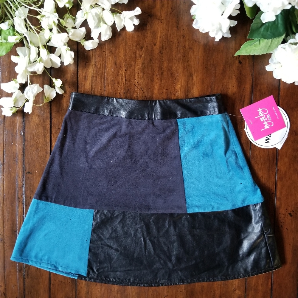 BY AND BY | Color Block A-Line Geometric Skirt M